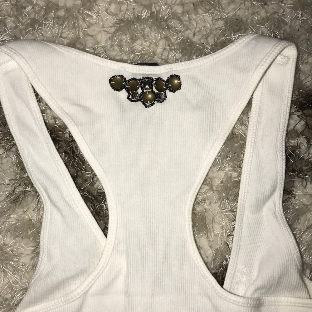 ⚪️ Express White Ribbed Tank Top - Picture 3 of 4